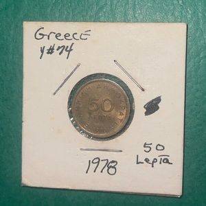 50 LEPTA 1978 GREECE Coin #AY312U